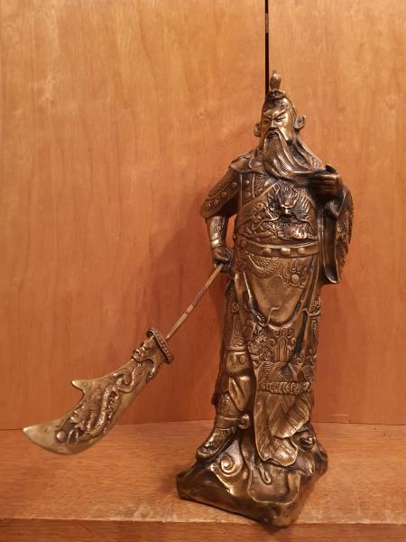 Bronze-Figur, Guan Yu  - China - Mitte 20. Jahrhundert