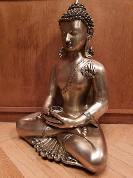 Buddha-Figur, Messing  - Indien - 1. Hälfte 20. Jahrhundert