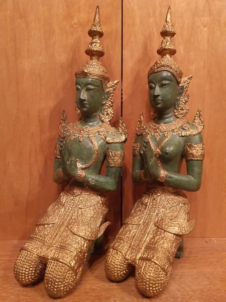 2 Bronze-Figuren, Teppanome  - Thailand - Mitte 20. Jahrhundert