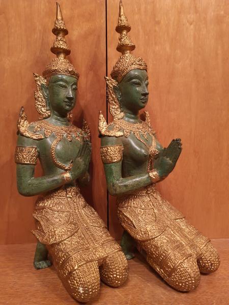 2 Bronze-Figuren, Teppanome  - Thailand - Mitte 20. Jahrhundert