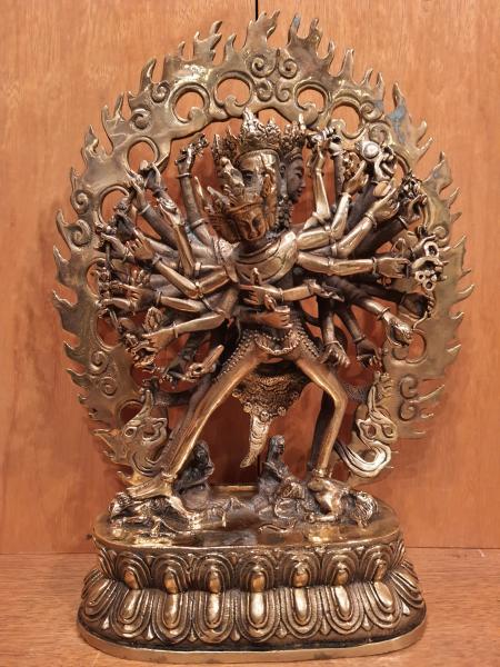 Messing-Figur, Kalachakala Kalacakra  - Tibet - 1- Hälfte 20. Jahrhundert