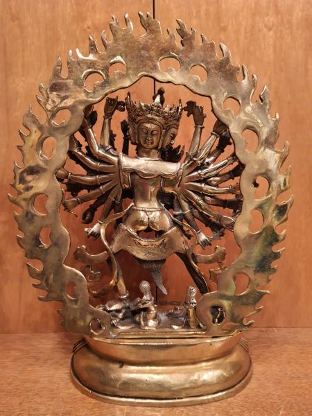 Messing-Figur, Kalachakala Kalacakra  - Tibet - 1- Hälfte 20. Jahrhundert