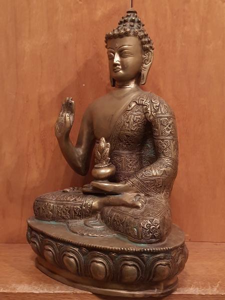 Buddha-Figur, Bronze  - Nepal - Mitte 20. Jahrhundert