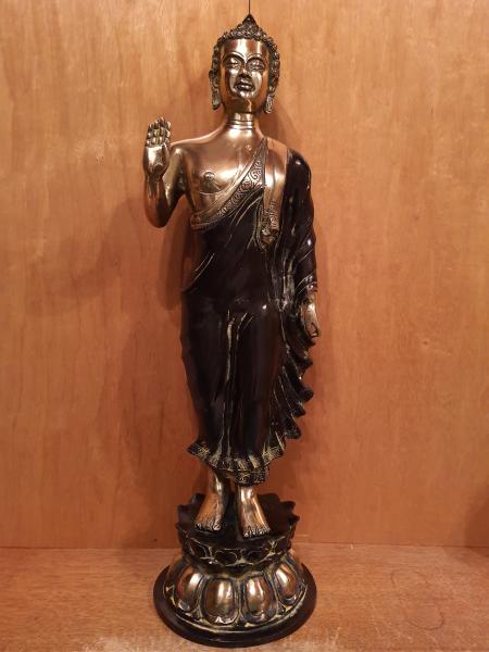 Buddha-Figur, (55,5cm) Messing  - Thailand - 21. Jahrhundert