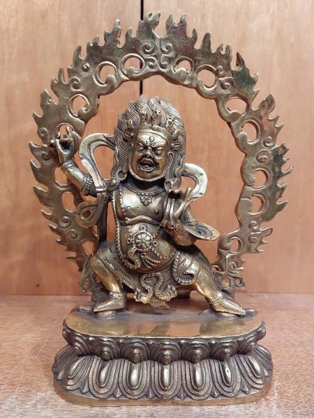 Bronze-Figur, Gottheit Mahakala  - Tibet - Mitte 20. Jahrhundert