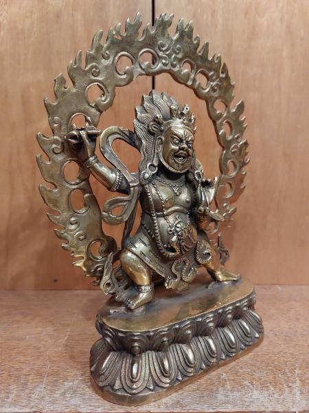 Bronze-Figur, Gottheit Mahakala  - Tibet - Mitte 20. Jahrhundert