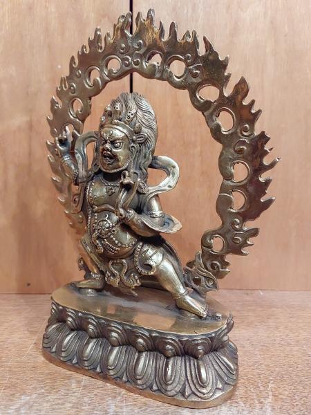 Bronze-Figur, Gottheit Mahakala  - Tibet - Mitte 20. Jahrhundert