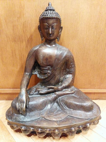 Buddha-Figur, (50cm) Bronze  - Tibet - Mitte 20. Jahrhundert