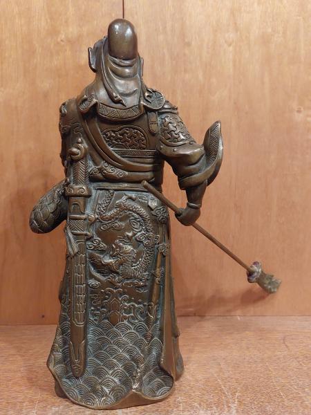 Bronze-Figur, General Guan Yu  - China - 1. Hälfte 20. Jahrhundert