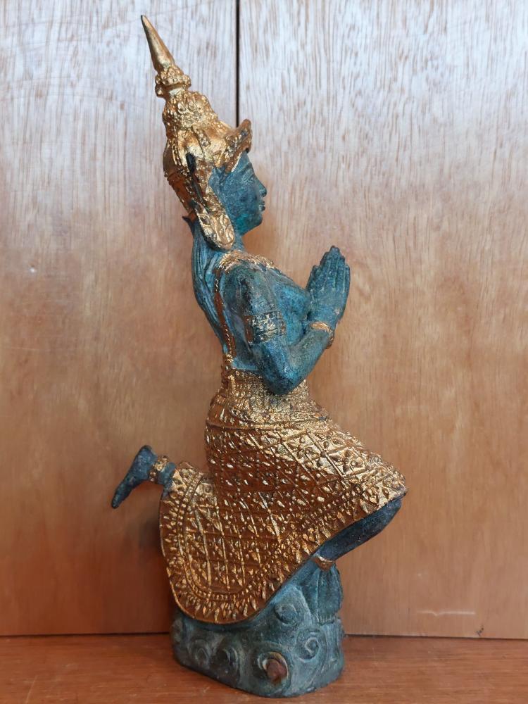 Bronze-Figur, Betender Teppanom  - Thailand - 20. Jahrhundert