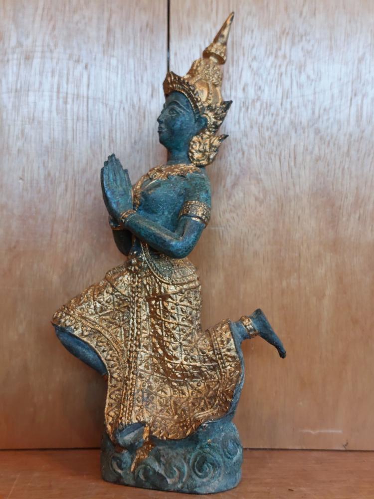 Bronze-Figur, Betender Teppanom  - Thailand - 20. Jahrhundert