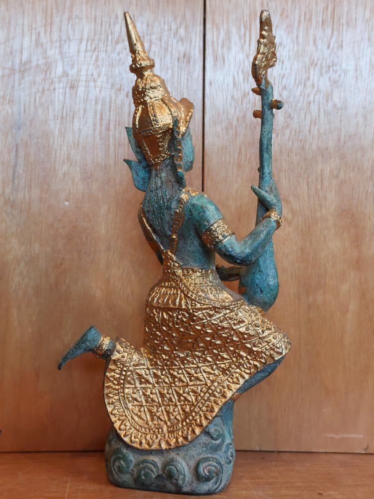 Bronze-Figur, Musizierender Teppanom  - Thailand - 20. Jahrhundert
