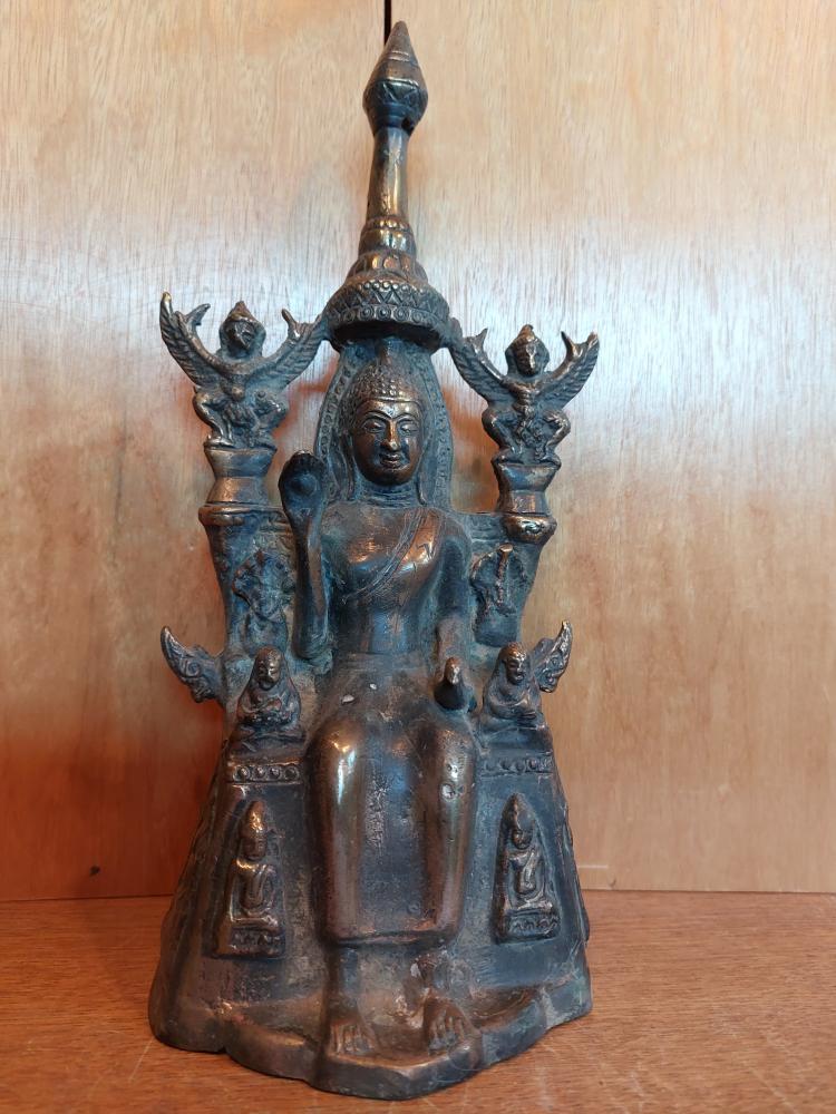 Bronze-Figur, Buddha Maitreya  - Thailand - Um 1900