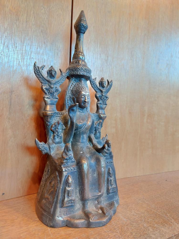 Bronze-Figur, Buddha Maitreya  - Thailand - Um 1900
