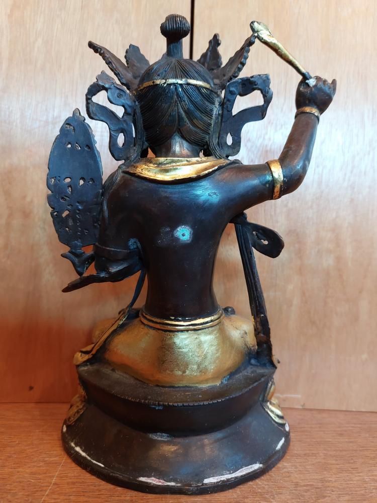 Bronze-Figur, Buddha Manjushri  - Tibet - 1. Hälfte 20. Jahrhundert