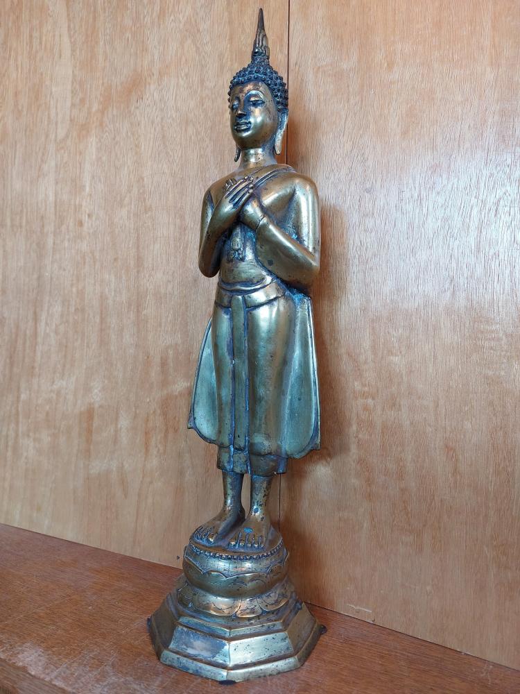 Bronze-Figur, Freitags-Buddha  - Thailand - Mitte 20. Jahrhundert