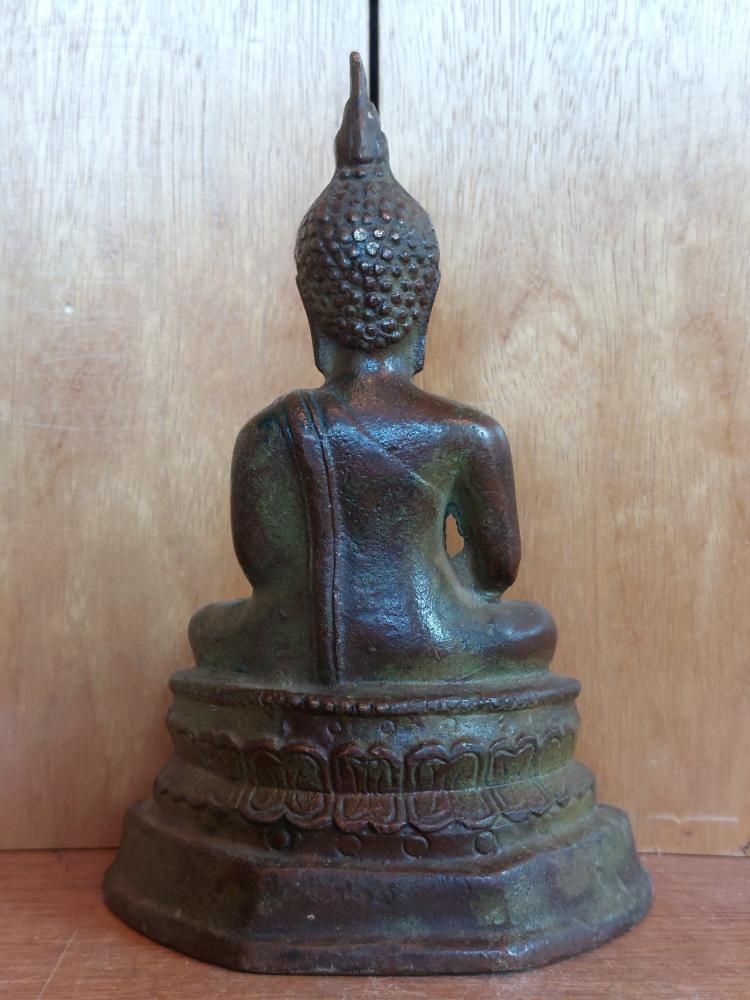 Bronze-Figur, kleiner Buddha  - Thailand - Mitte 20. Jahrhundert