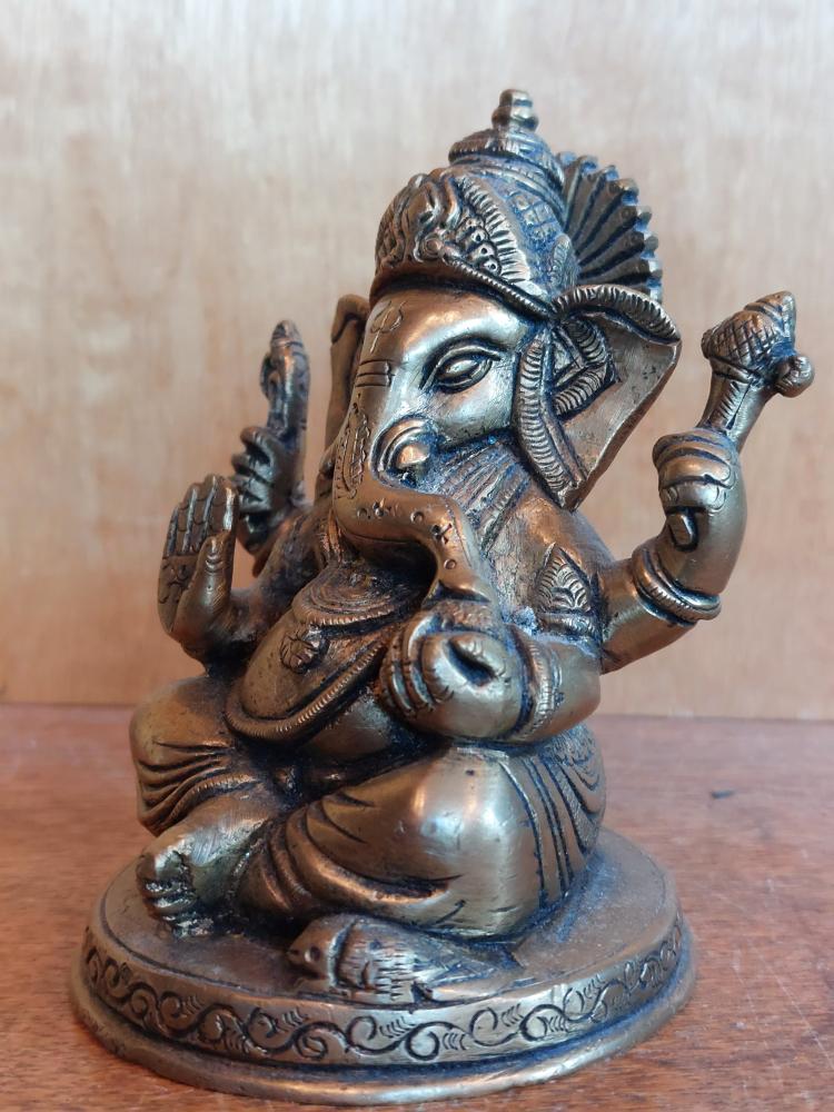 Messing-Figur, Kl. Ganesha  - Indien - Mitte 20. Jahrhundert