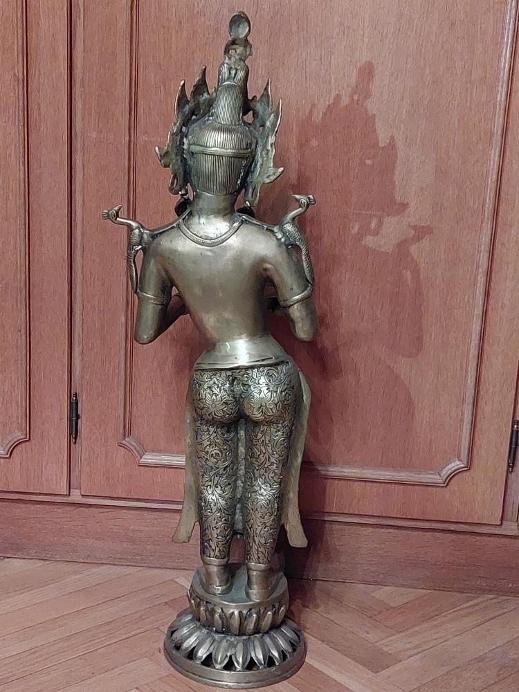 Indische Göttin, Messing  - Indien - 2. Hälfte 20. Jahrhundert