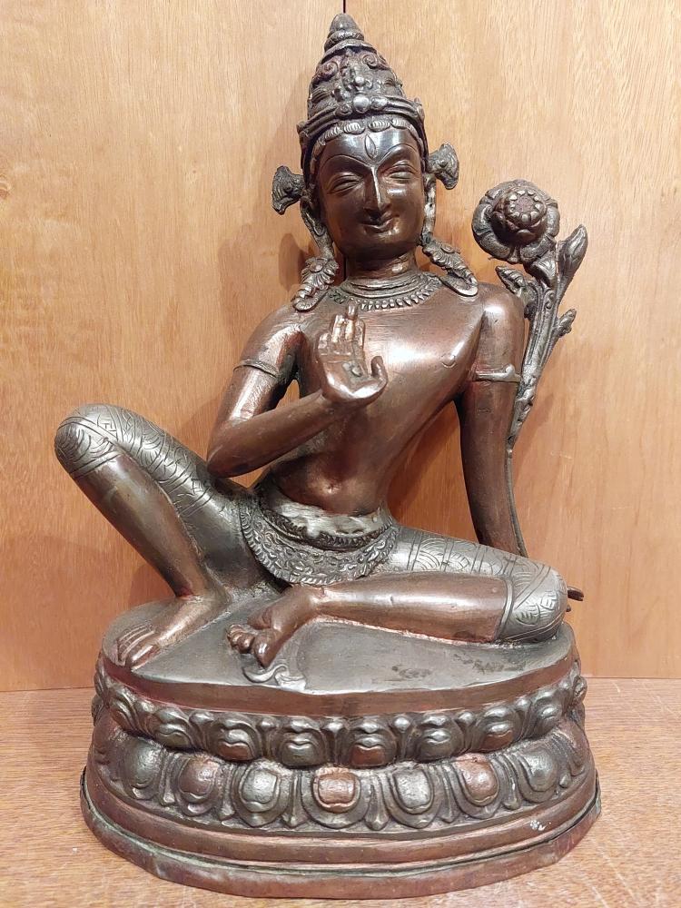 Bronze-Figur, Bodhisattva Padmapani  - Tibet - Anfang 20. Jahrhundert