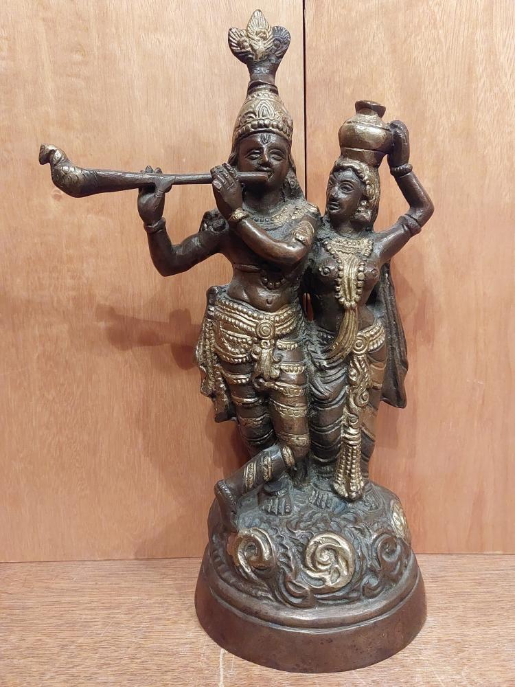 Bronze-Figur, Radhna-Krishna - Indien - 2. Hälfte 20. Jahrhundert