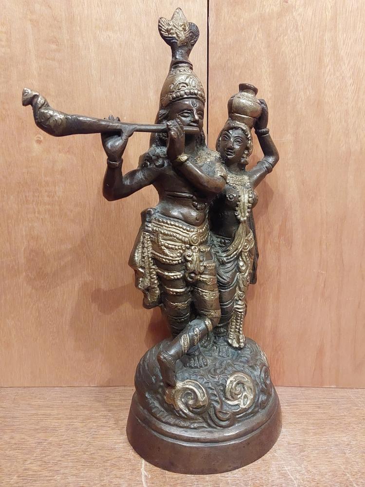Bronze-Figur, Radhna-Krishna - Indien - 2. Hälfte 20. Jahrhundert