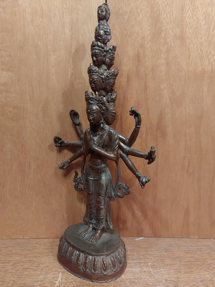 Bronze-Figur, Avalokiteshvara  - Tibet - Mitte 20. Jahrhundert