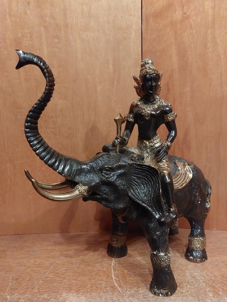 Bronze-Figur, Lord Indra  - Thailand - Mitte 20. Jahrhundert