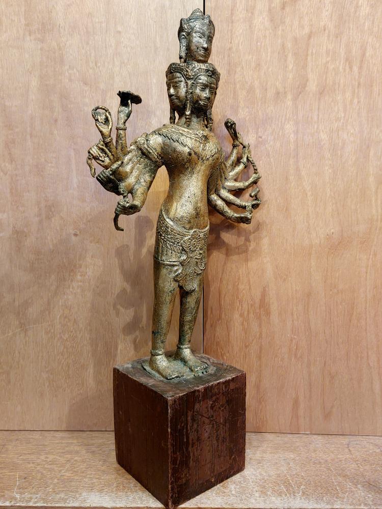 Bronze-Figur, Bayon Hevayra  - Kambodscha - 20. Jahrhundert