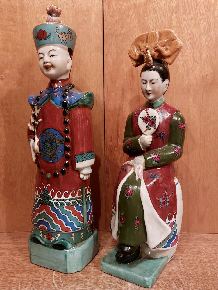 Porzellan-Figuren, Kaiserpaar  - China - 20. Jahrhundert