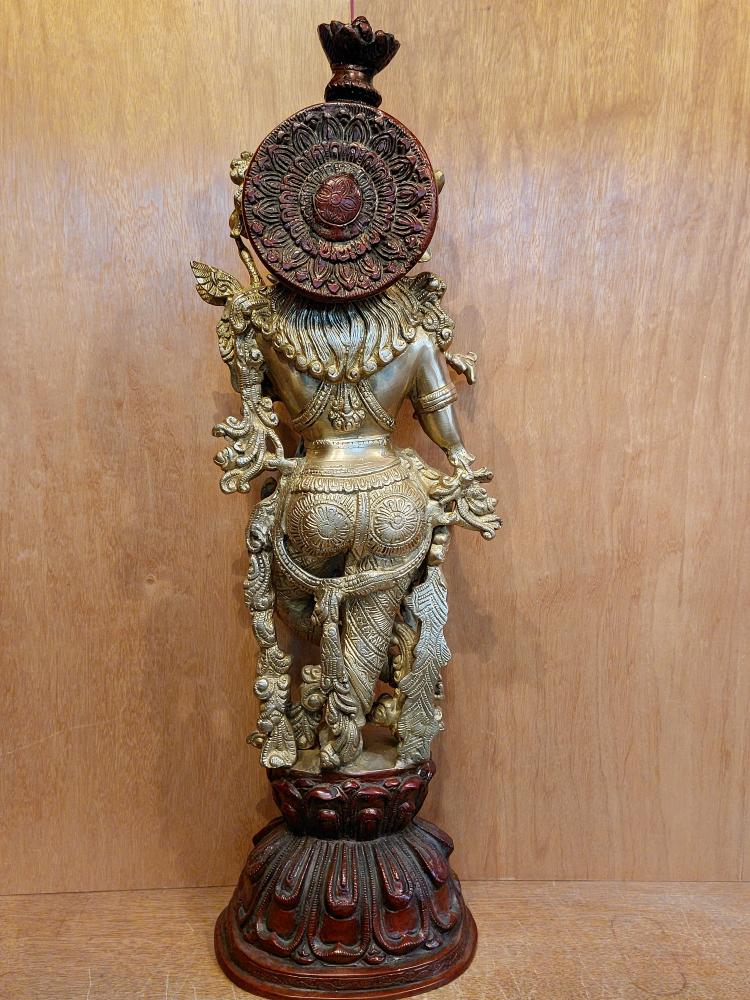 Messing-Figur, Krishna  - Indien - 20. Jahrhundert