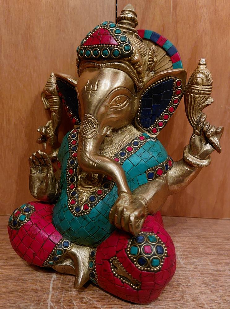 Messing-Figur, Ganesha  - Indien -  21. Jahrhundert