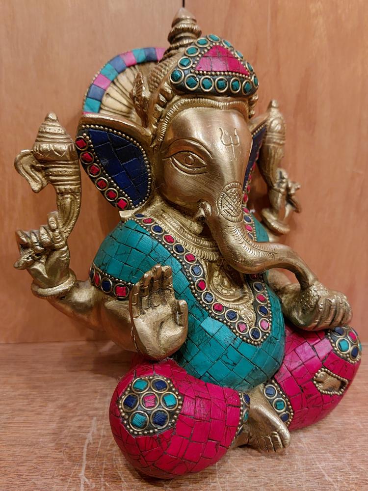 Messing-Figur, Ganesha  - Indien -  21. Jahrhundert