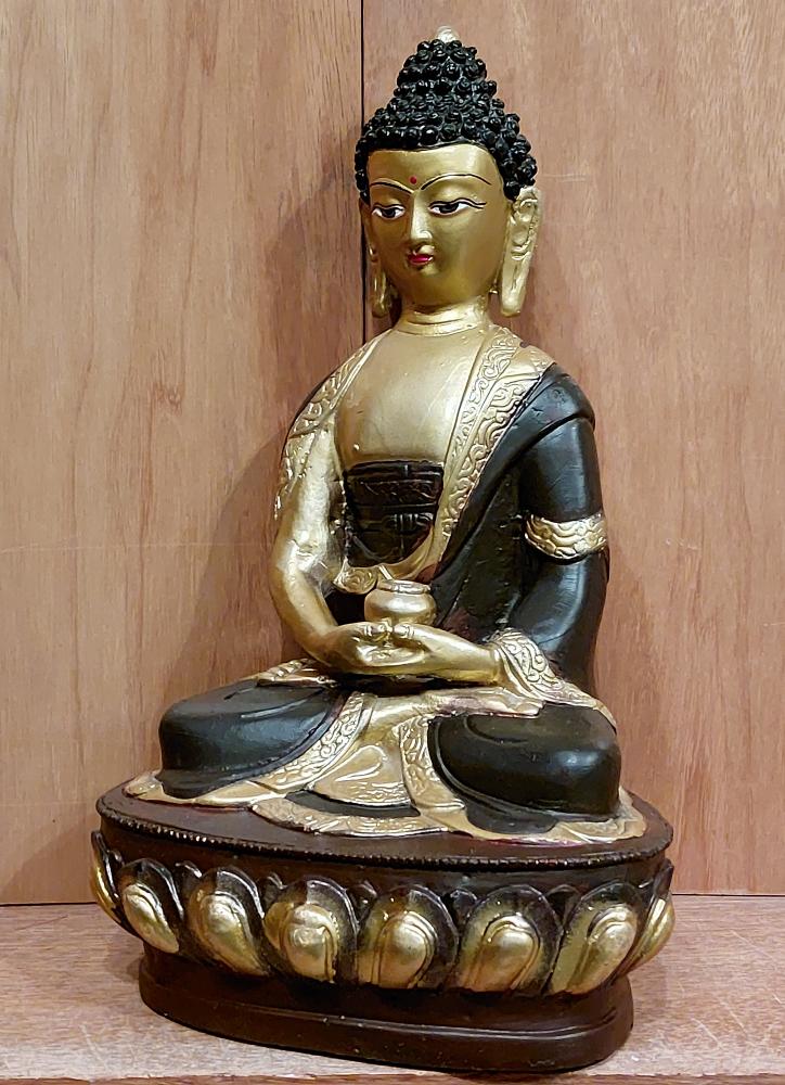 Buddha-Bronze, Goldface  - Nepal - 2. Hälfte 20. Jahrhundert