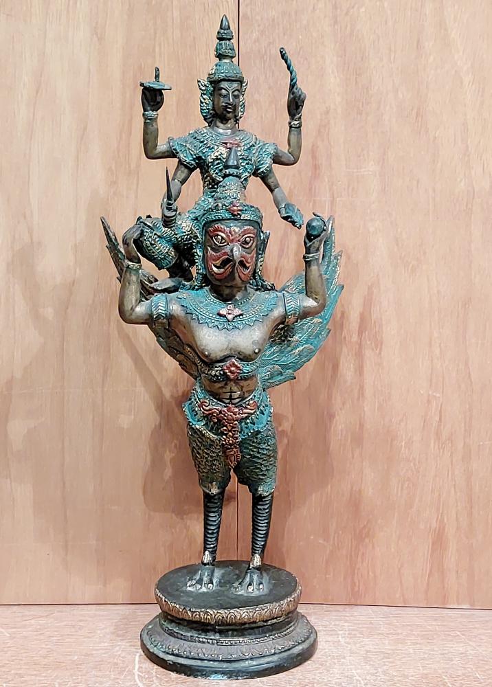 Bronze-Figur, Shiva auf Garuda - Thailand - 20. Jahrhundert