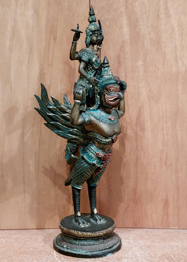 Bronze-Figur, Shiva auf Garuda - Thailand - 20. Jahrhundert