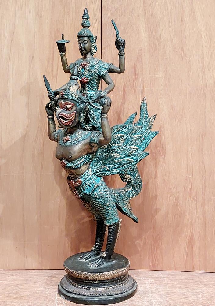 Bronze-Figur, Shiva auf Garuda - Thailand - 20. Jahrhundert