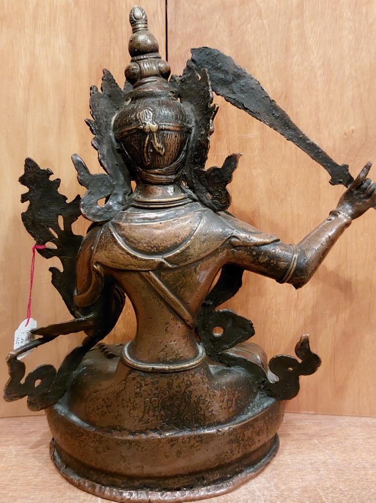 Bronze-Figur, Buddha Manjushri  - Tibet - 1. Hälfte 20. Jahrhundert