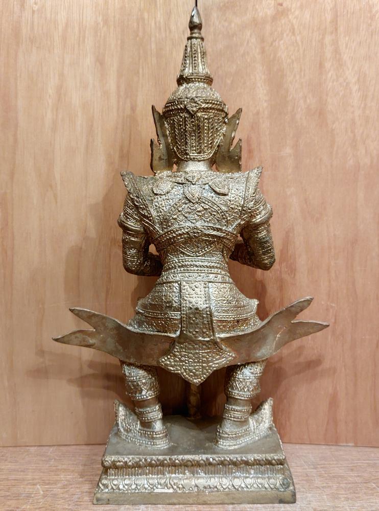 Bronze-Figur, Tempelhüter Thao Wessuwan  - Thailand - 2. Hälfte 20. Jahrhundert