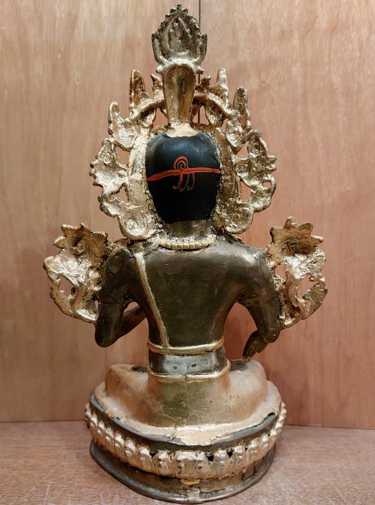 Bronze-Figur, weiße Tara  - Indien -  20. Jahrhundert