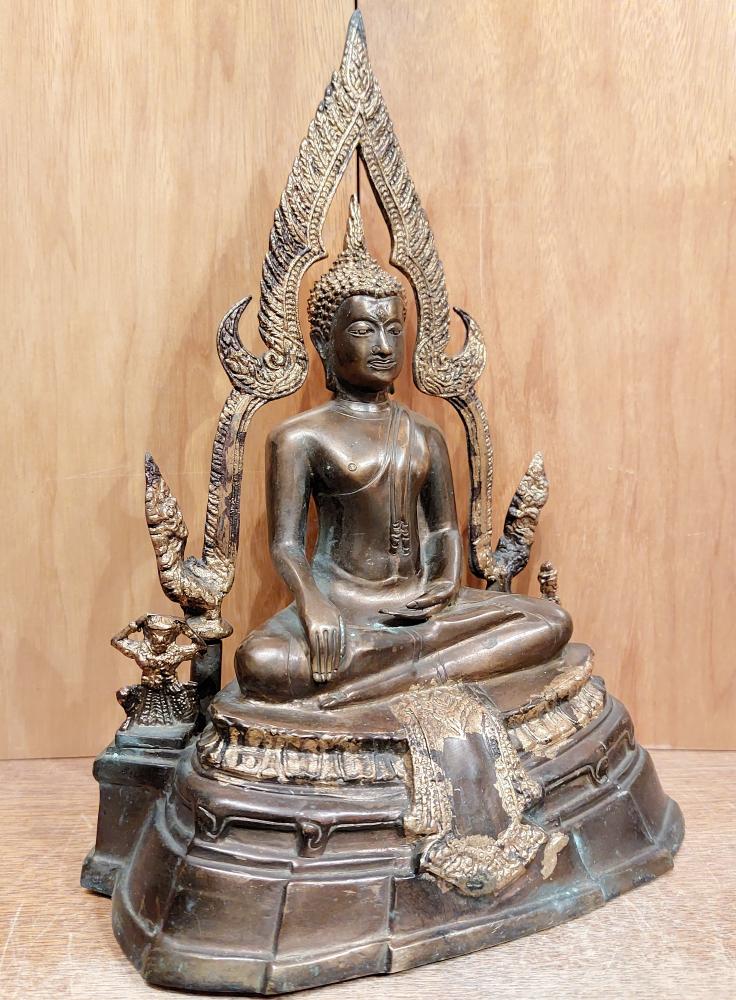 Bronze-Figur, Buddha  - Thailand - 20. Jahrhundert