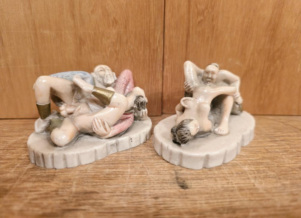 2 Erotik Figuren, Kamasutra - Japan - 20. Jahrhundert