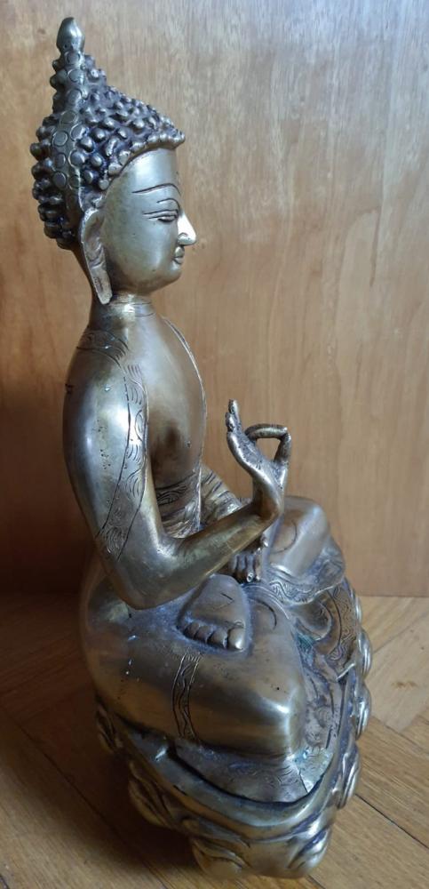 Buddha-Figur, Messing - Indien - Anfang 20. Jahrhundert