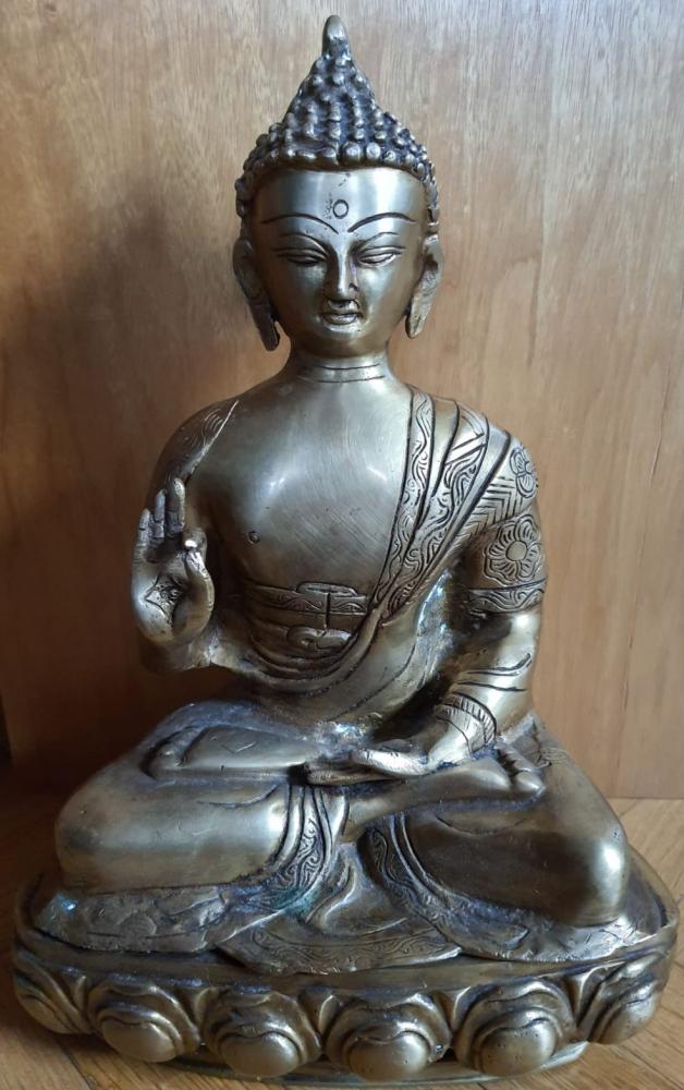 Buddha-Figur, Messing - Indien - Anfang 20. Jahrhundert