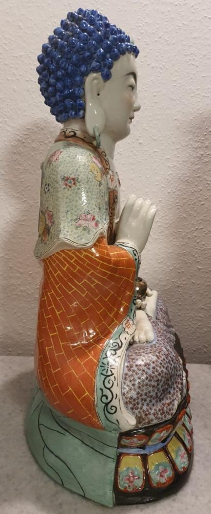 Buddha-Figur, (55cm) Porzellan - China - Mitte 20. Jahrhundert