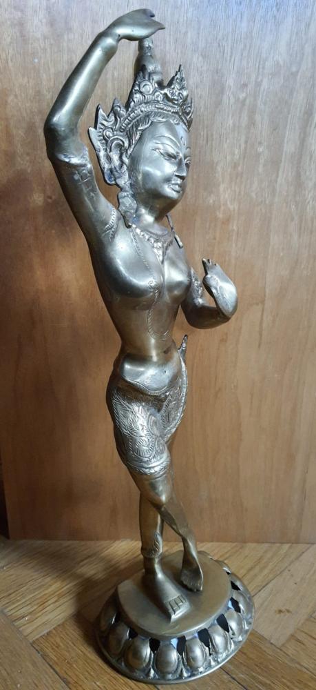 Messing-Figur, Göttin Tara - Indien - 20. Jahrhundert