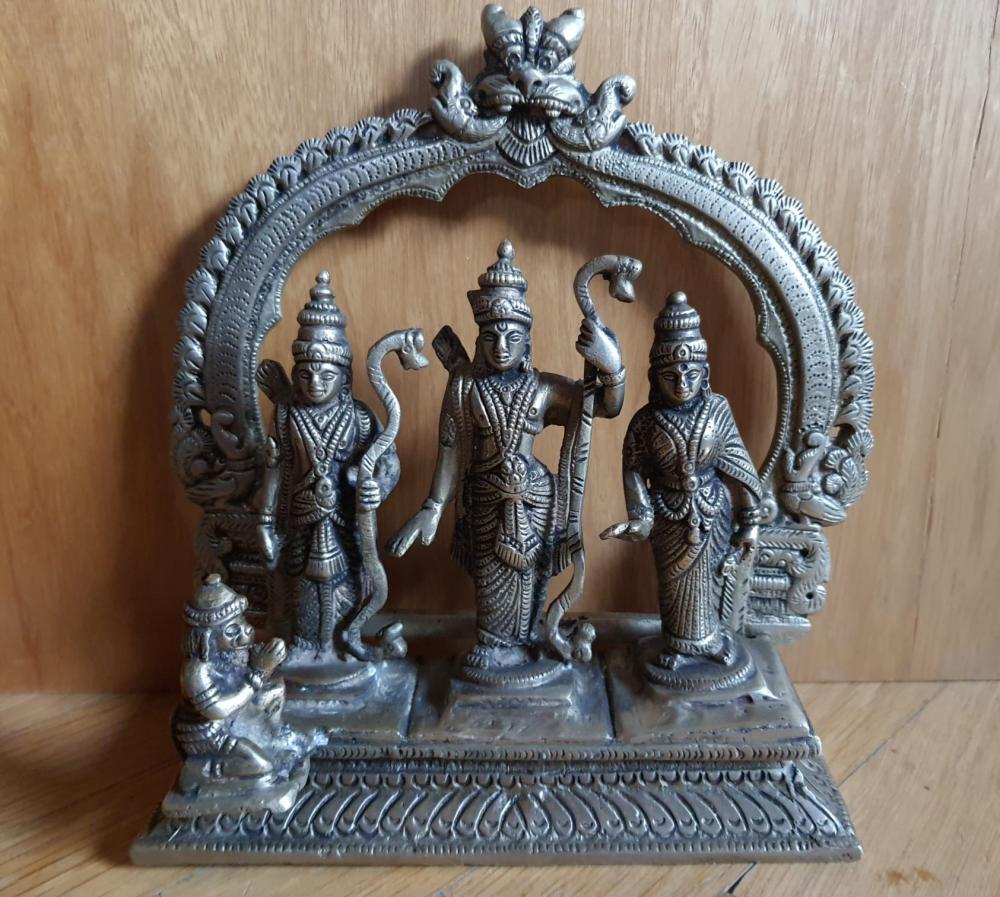 Messing-Figur, Rama+Sita+Laxman+Hanuman - Indien - 20. Jahrhundert