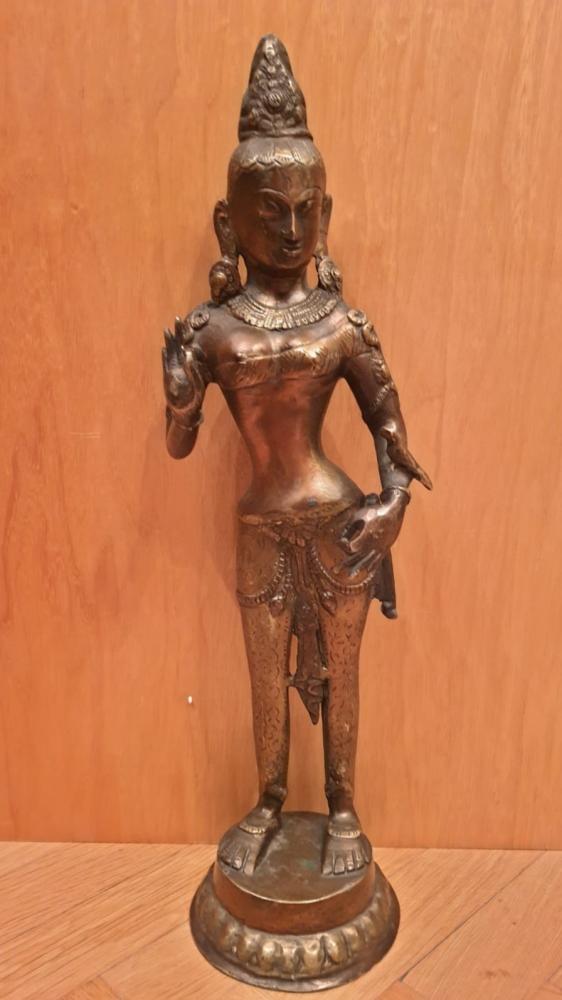 Bronze-Figur, Tara  - Indien - Mitte 20. Jahrhundert