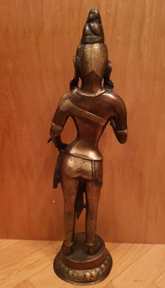 Bronze-Figur, Tara  - Indien - Mitte 20. Jahrhundert
