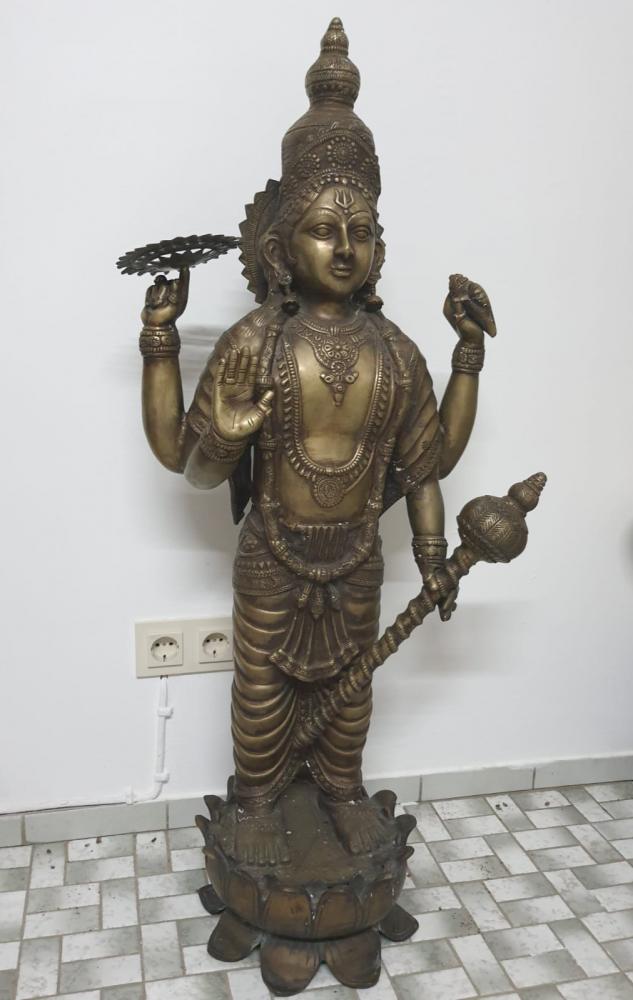 Bronze-Figur, Gottheit Vishnu  - Indien - Anfang 20. Jahrhundert